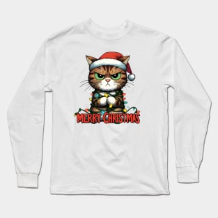 Whiskers Wonderland: Festive Feline Cartoons for Purr-fect Holiday Cheer! Long Sleeve T-Shirt